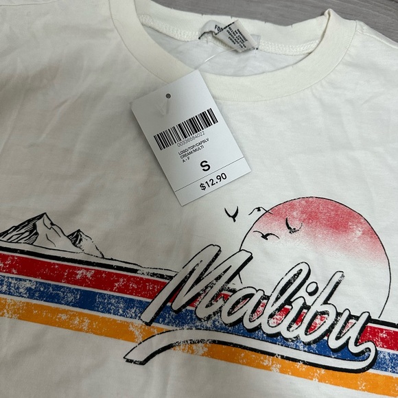 Forever 21 Malibu Muscle Tee Crop Top Small - Picture 3 of 3